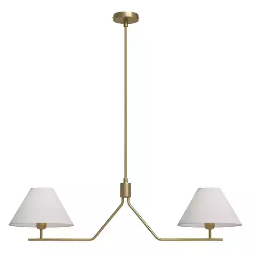 Brass Metal Empire Shade 2 Light Chandelier