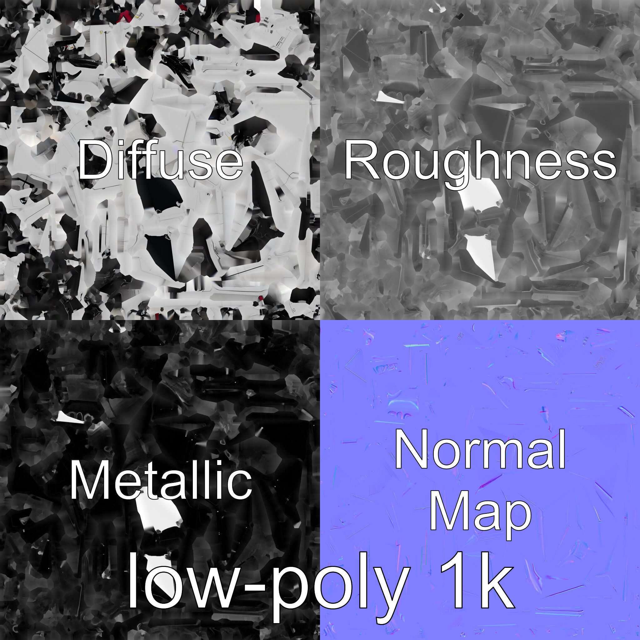 Cybernetic Waste Collection and Sorting System Low-poly 3D model_4
