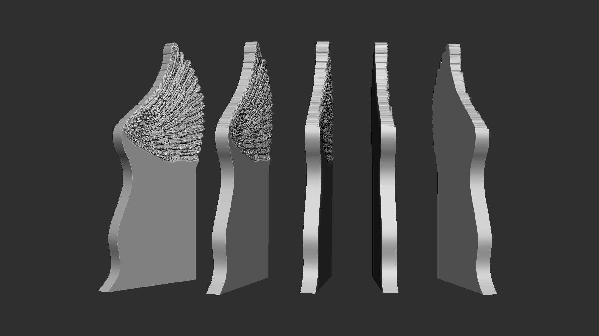 Angel wing headstone 3D print model_1