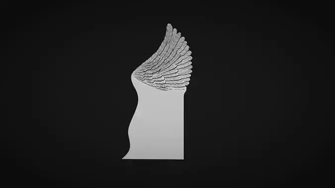 Angel wing headstone 3D print model