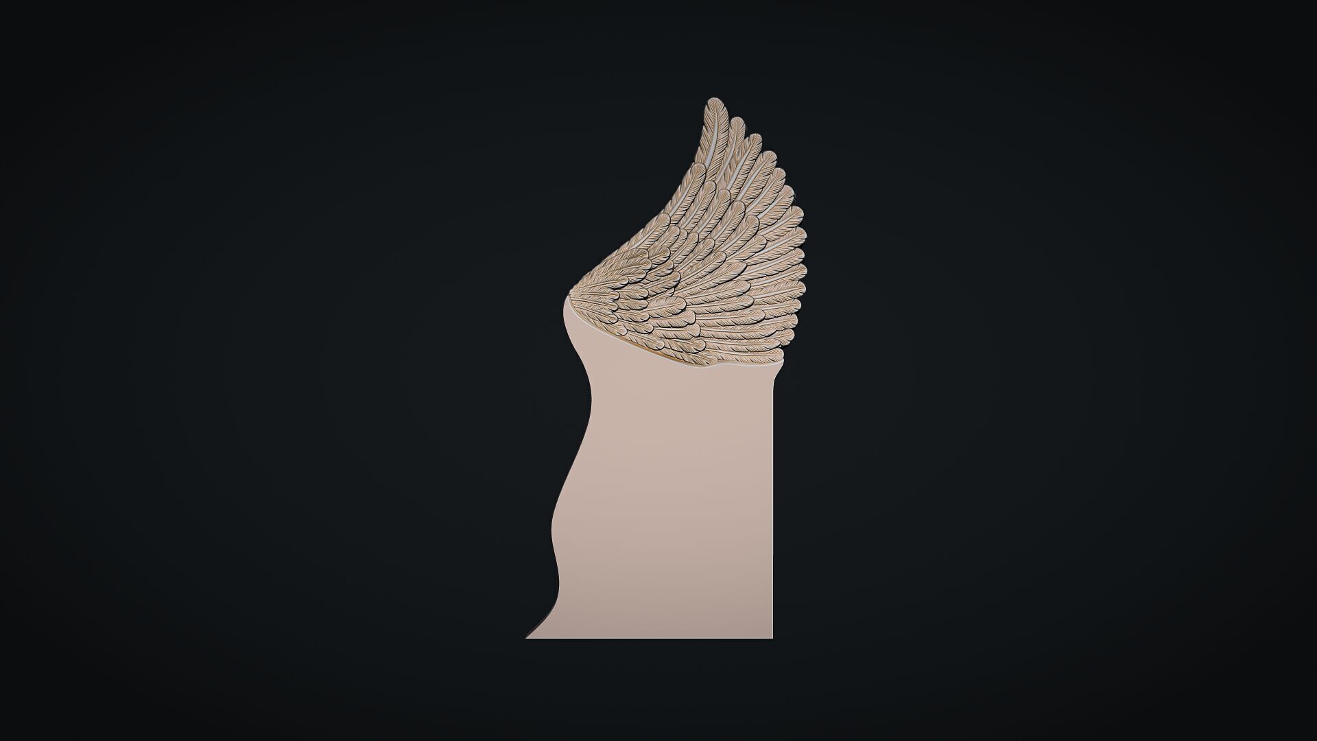 Angel wing headstone 3D print model_4
