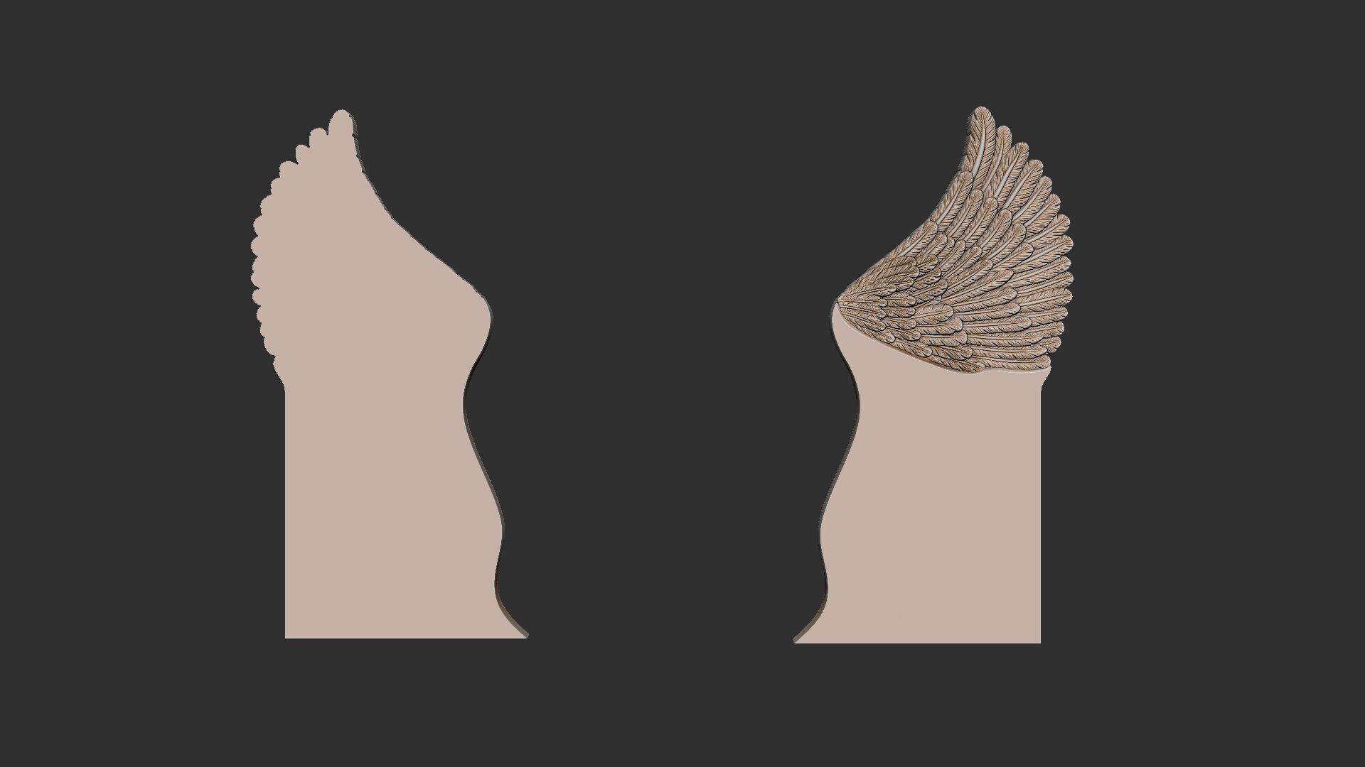 Angel wing headstone 3D print model_9