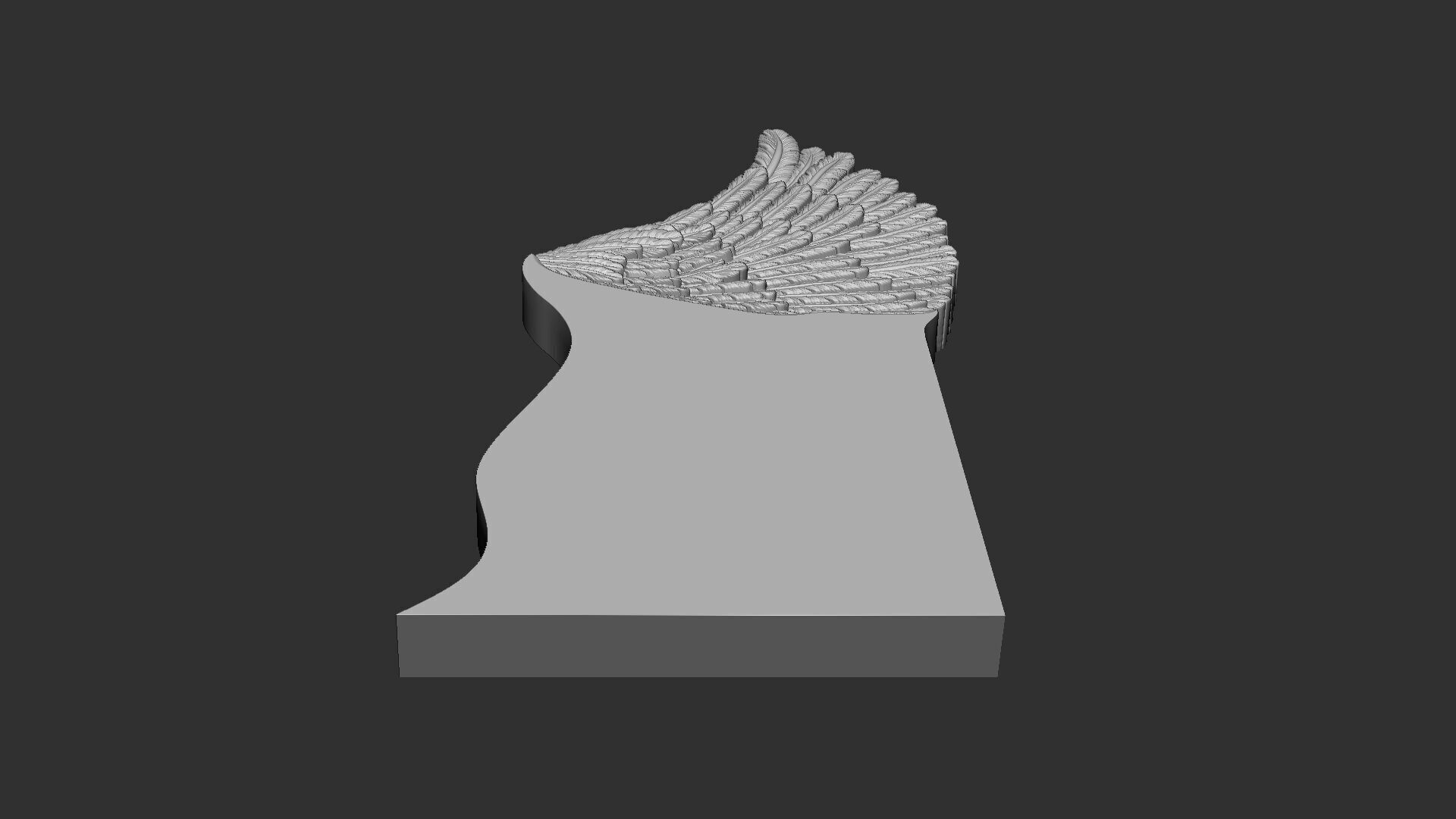 Angel wing headstone 3D print model_2