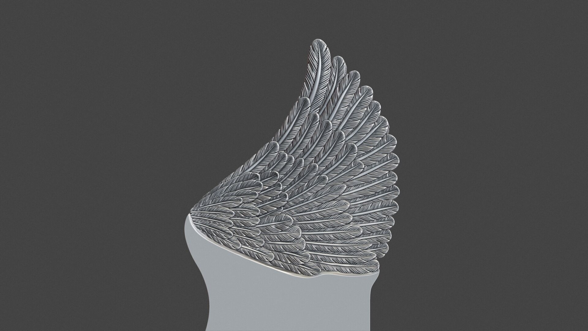 Angel wing headstone 3D print model_7
