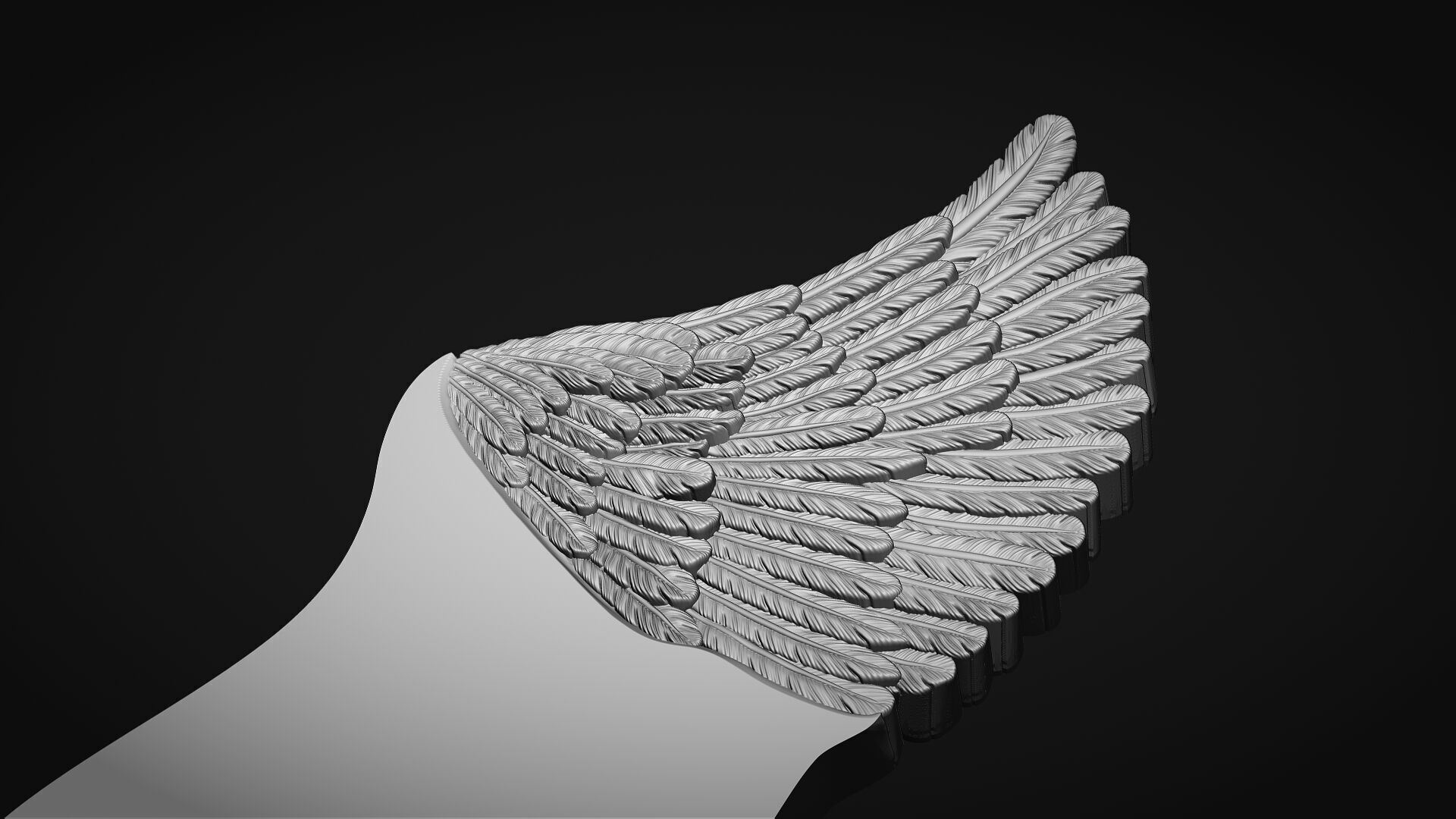 Angel wing headstone 3D print model_3