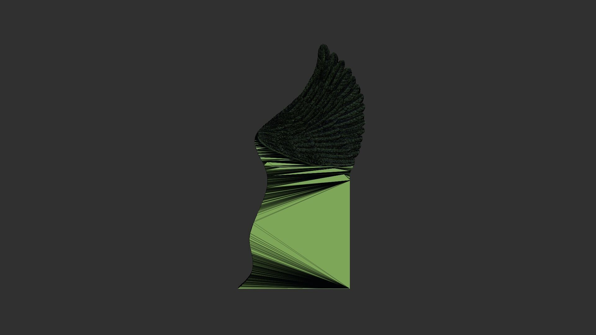 Angel wing headstone 3D print model_10