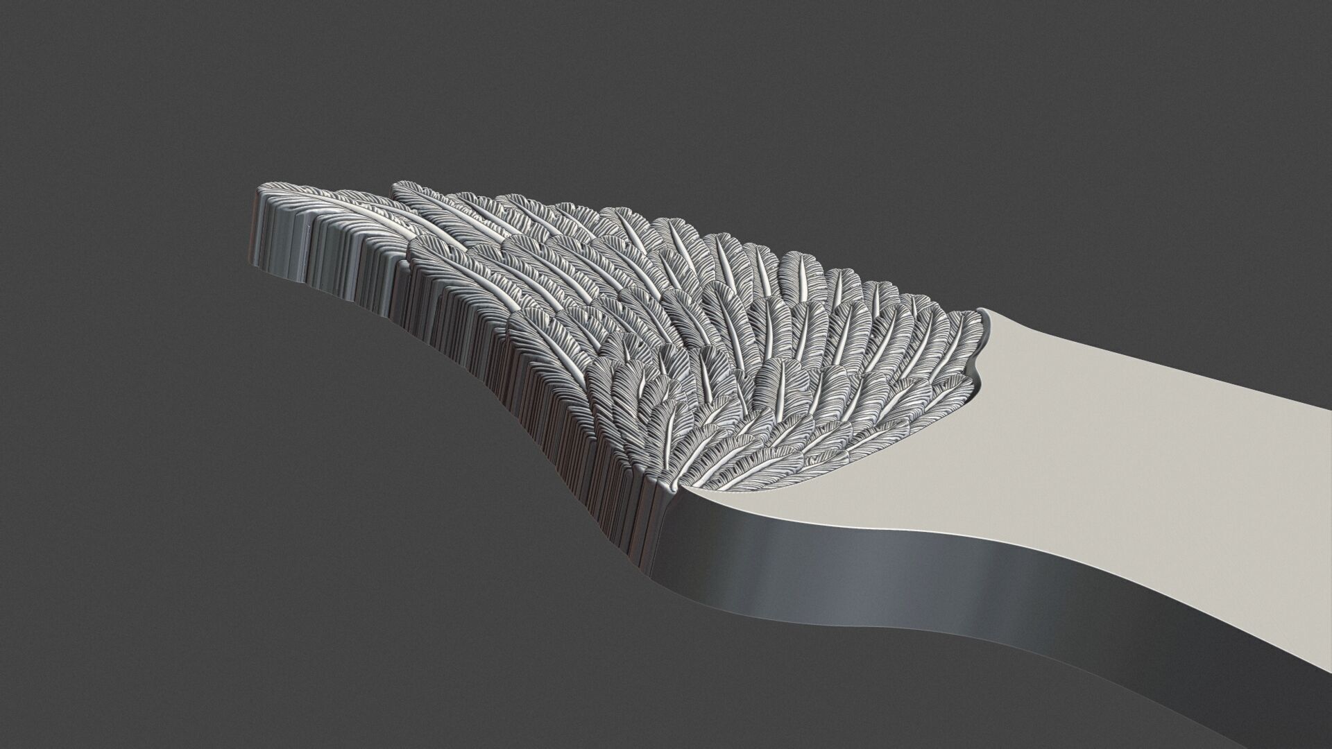 Angel wing headstone 3D print model_6