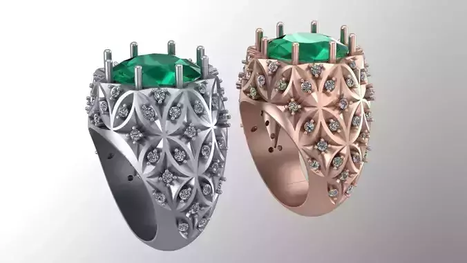 Full diamond men ring