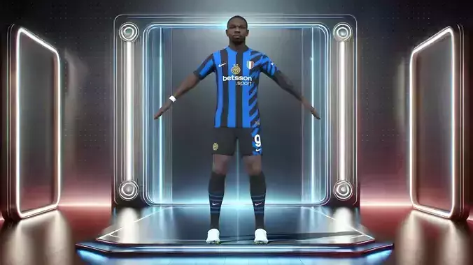 3D Rigged Marcus Thuram Inter Milan 2025 Low-poly 3D model