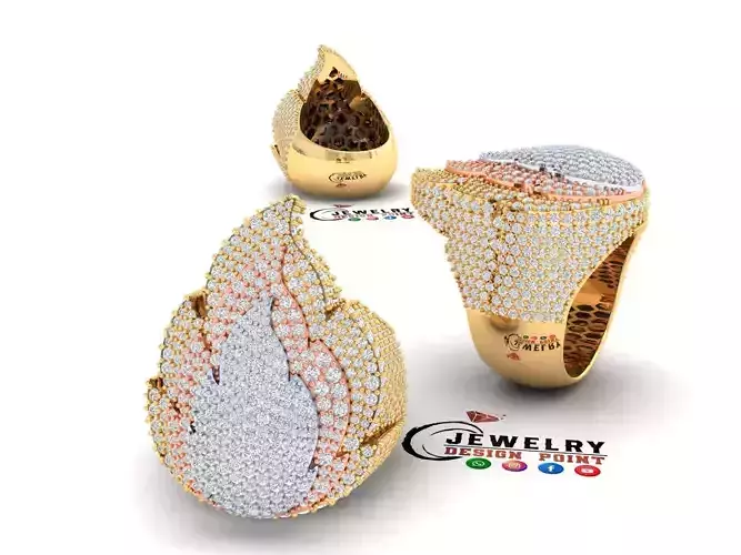 CustomFire Emoji Diamond Ring - Diamond Ring