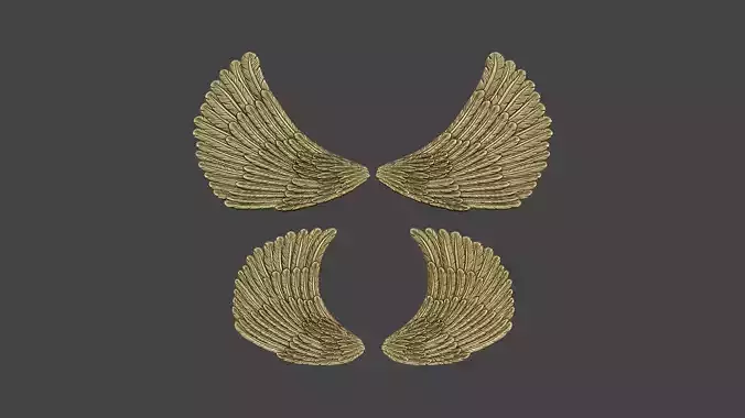Angel Wings Bas Relief 3D print model