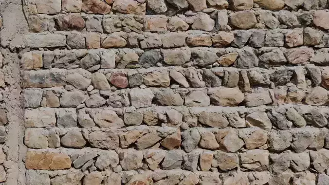 Rough Stone Wall  3D Scanned PBR Texture Low-poly 3D model