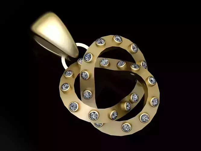 CIRCLE DIAMOND PENDAN T3D PRINTABLE MODEL 