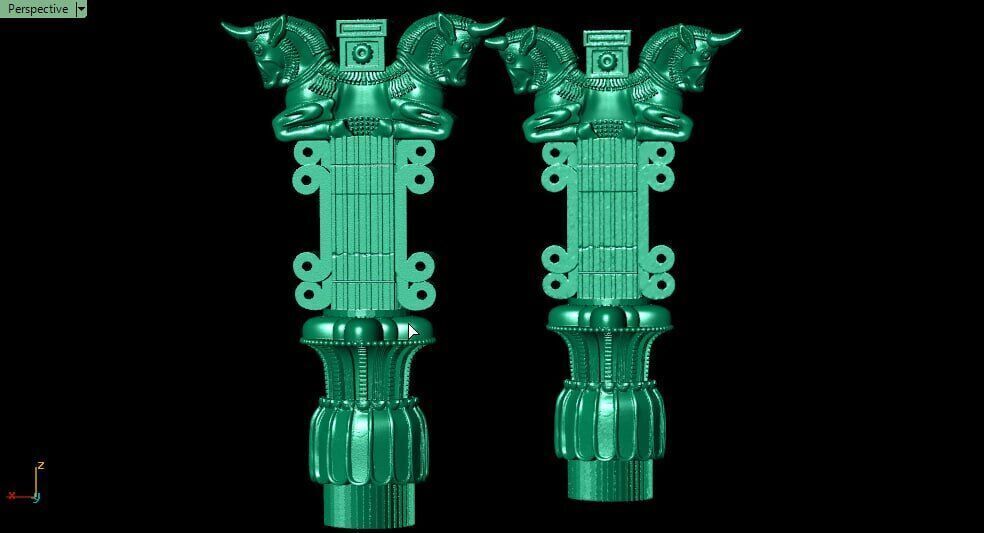 Achaemenid column -highpoly and lowpoly 3D print model_2