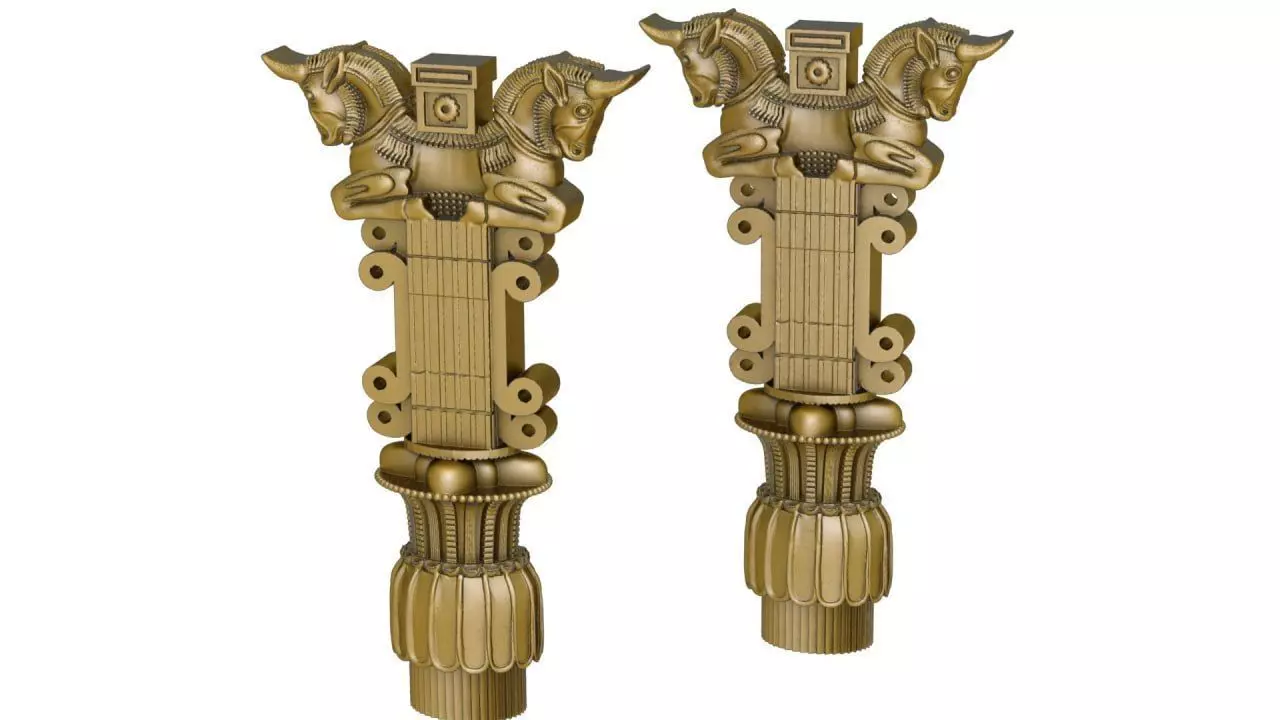 Achaemenid column -highpoly and lowpoly 3D print model_0