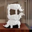 Last Three rhino statue STL 3D print model_1