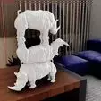 Last Three rhino statue STL 3D print model_0
