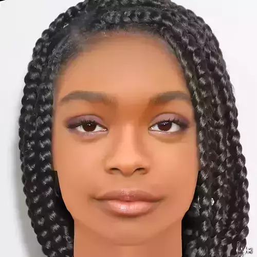 Marsai Martin Head - No Hair - Low poly head for game