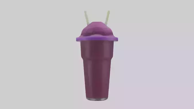 Grape slushie model Low-poly 3D model