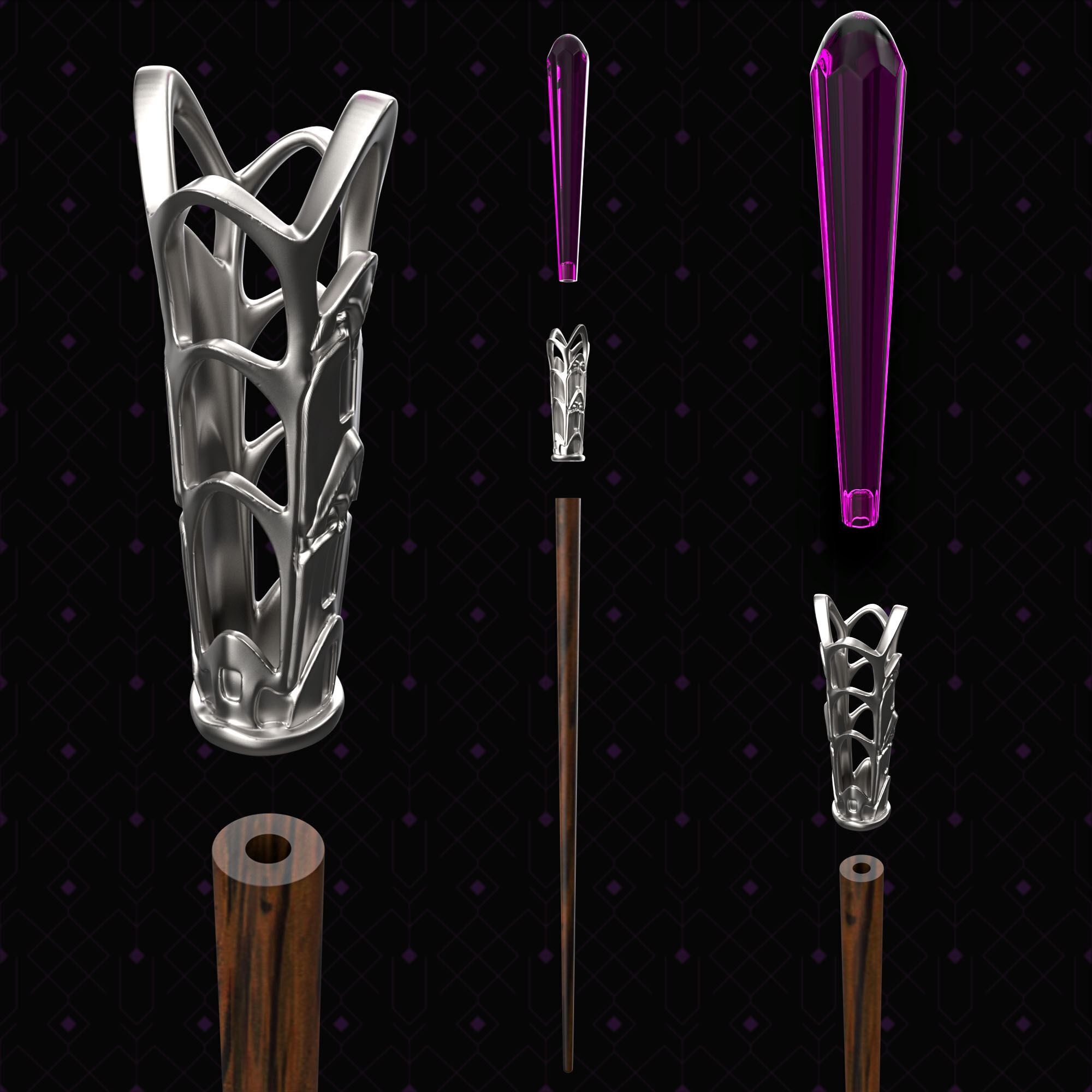 Seraphina Picquery Wand - Fantastic Beasts Inspired 3D print model_3