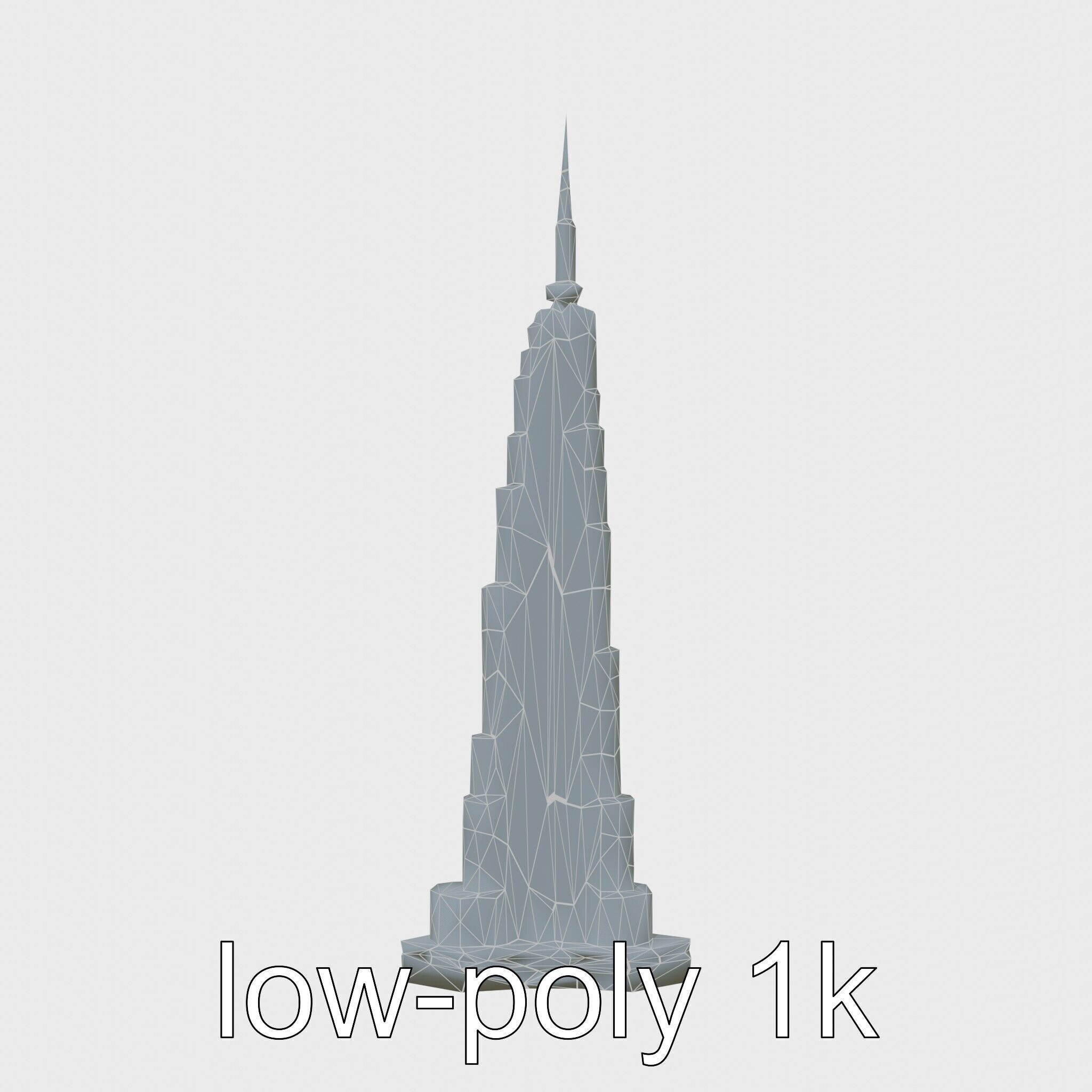 Burj Khalifa Tower Architectural Model Low-poly 3D model_30