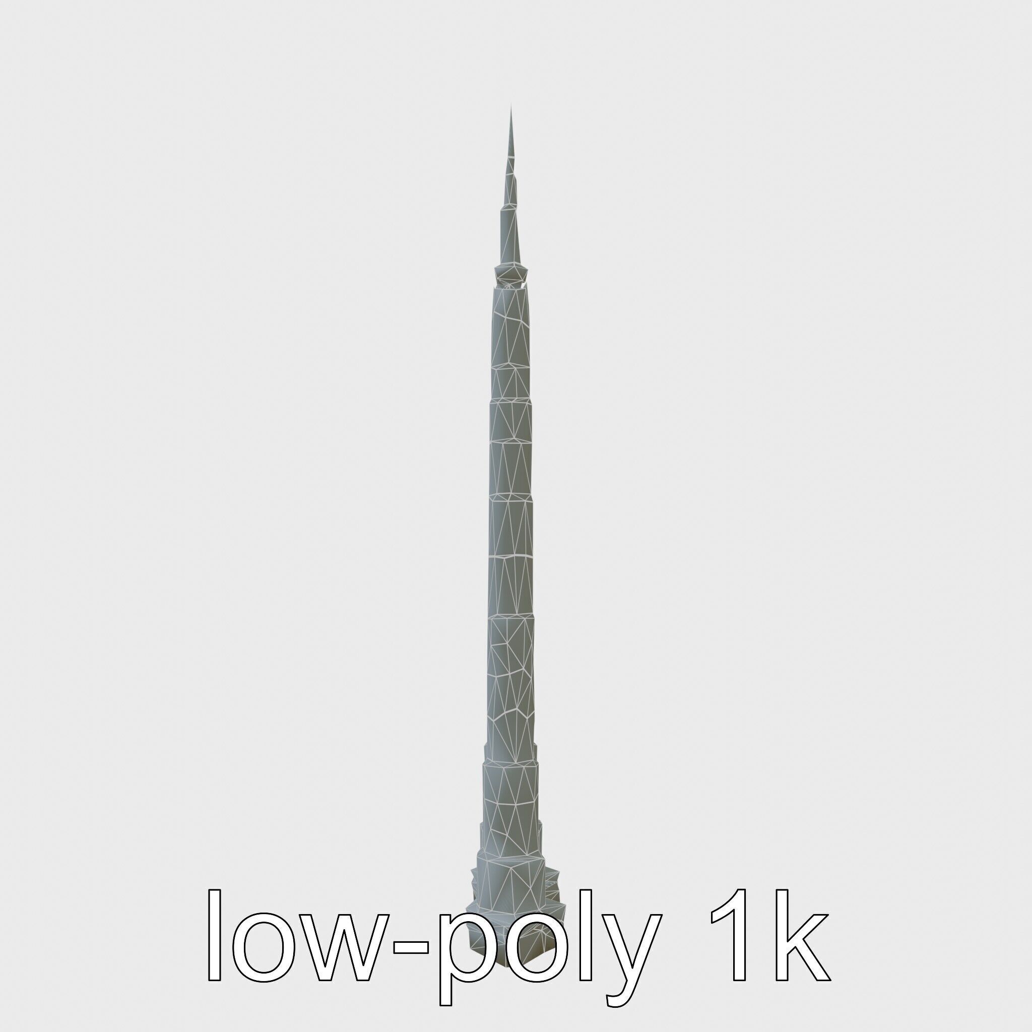 Burj Khalifa Tower Architectural Model Low-poly 3D model_10