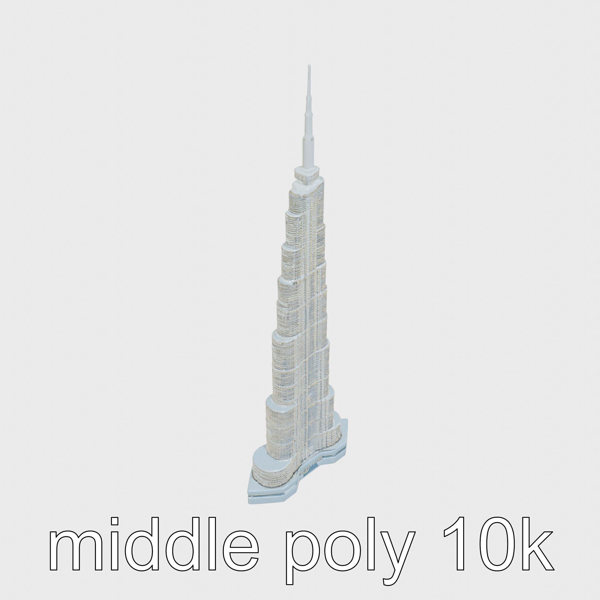 Burj Khalifa Tower Architectural Model Low-poly 3D model_12