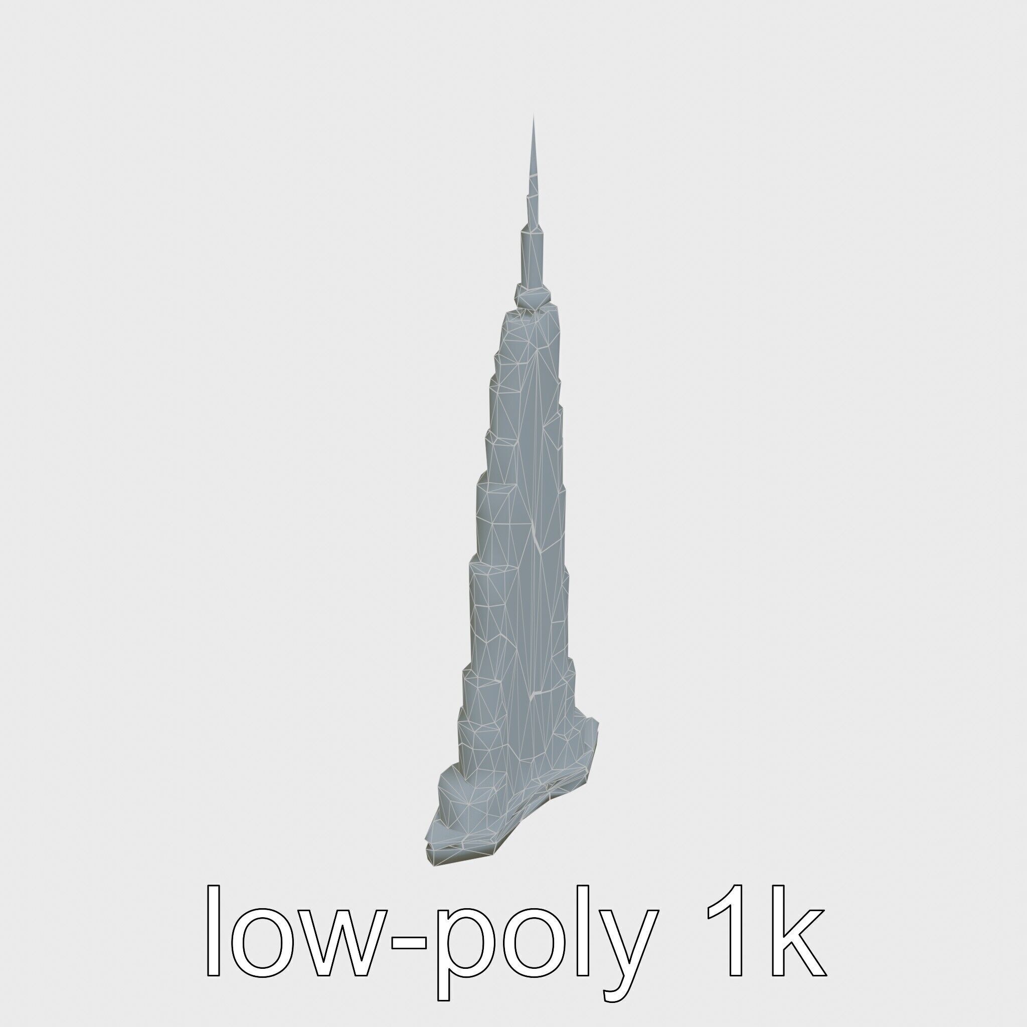 Burj Khalifa Tower Architectural Model Low-poly 3D model_13