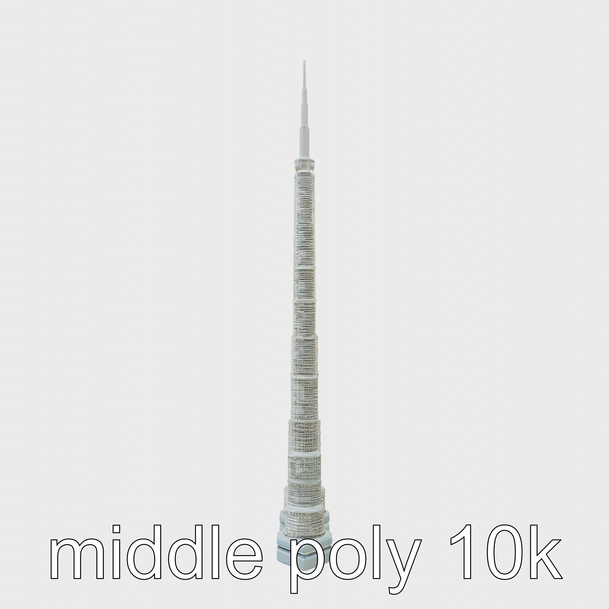 Burj Khalifa Tower Architectural Model Low-poly 3D model_0