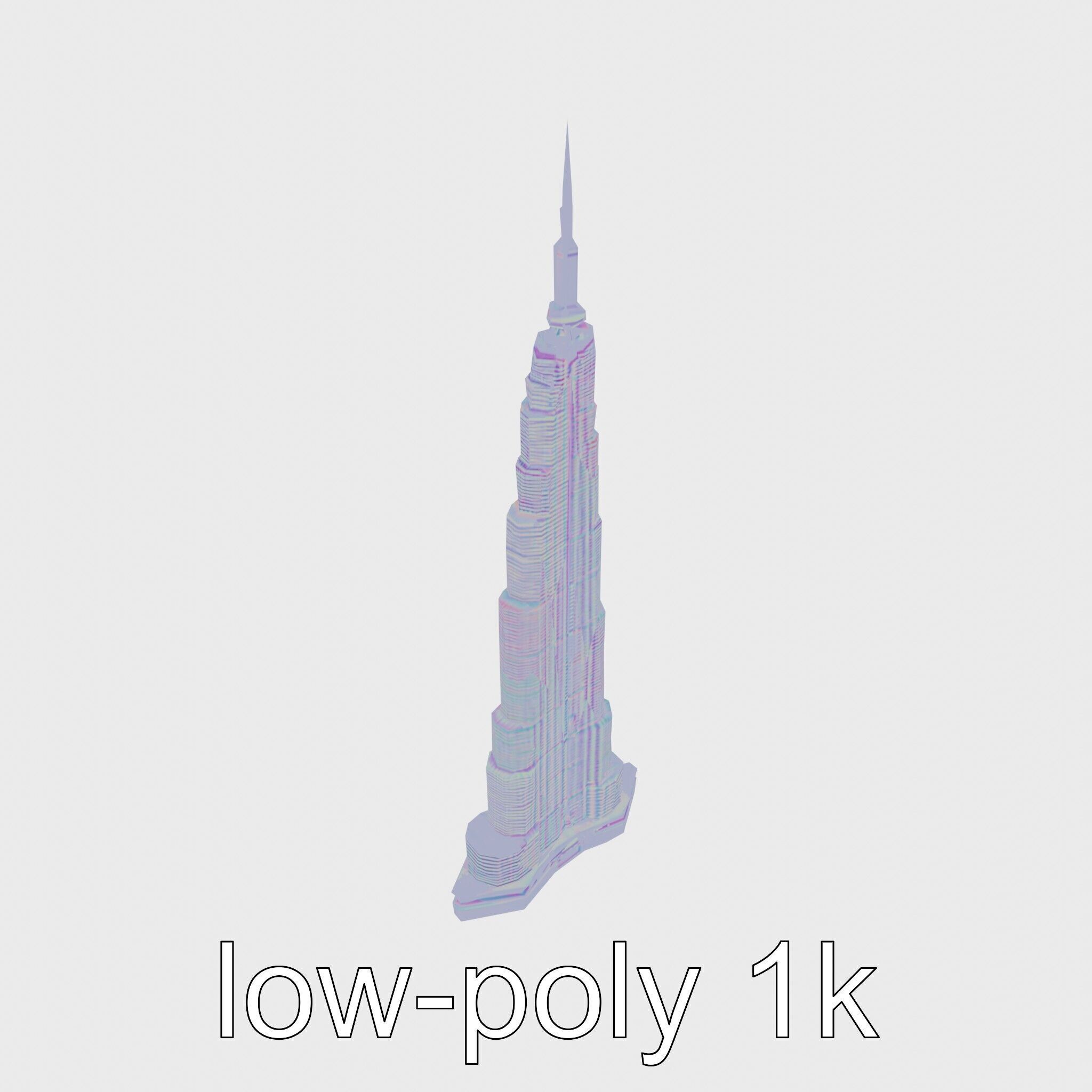 Burj Khalifa Tower Architectural Model Low-poly 3D model_22