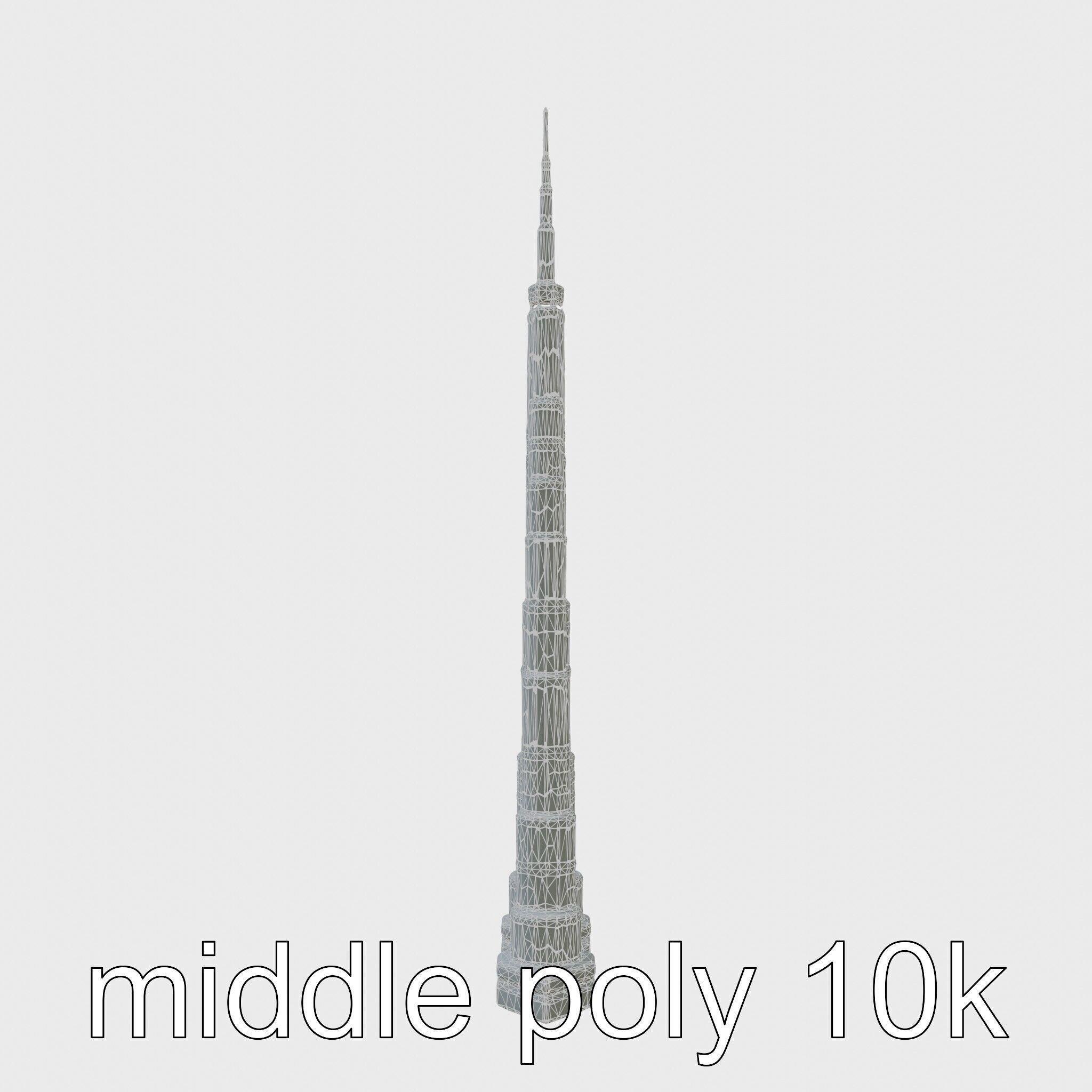 Burj Khalifa Tower Architectural Model Low-poly 3D model_9