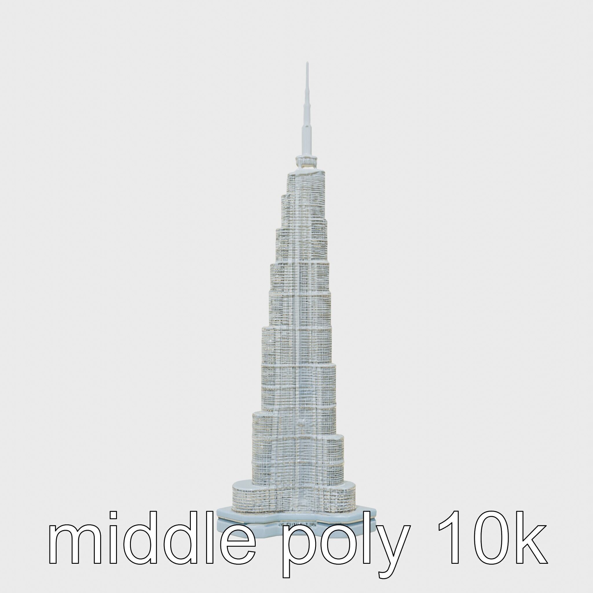 Burj Khalifa Tower Architectural Model Low-poly 3D model_26