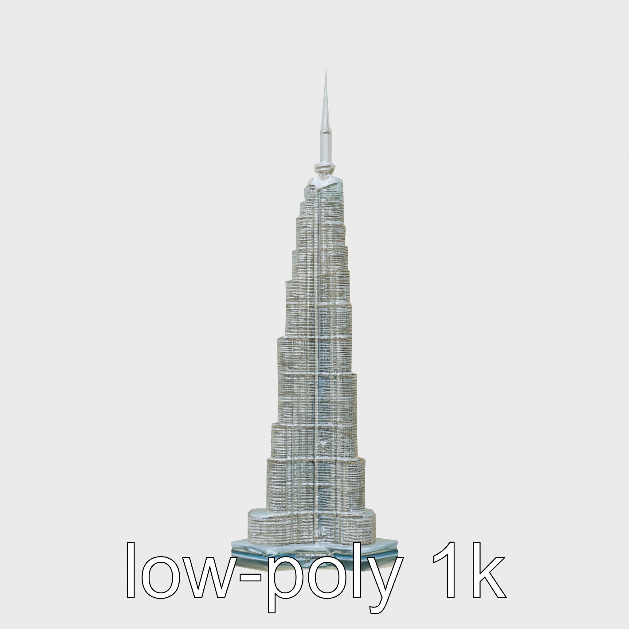 Burj Khalifa Tower Architectural Model Low-poly 3D model_33