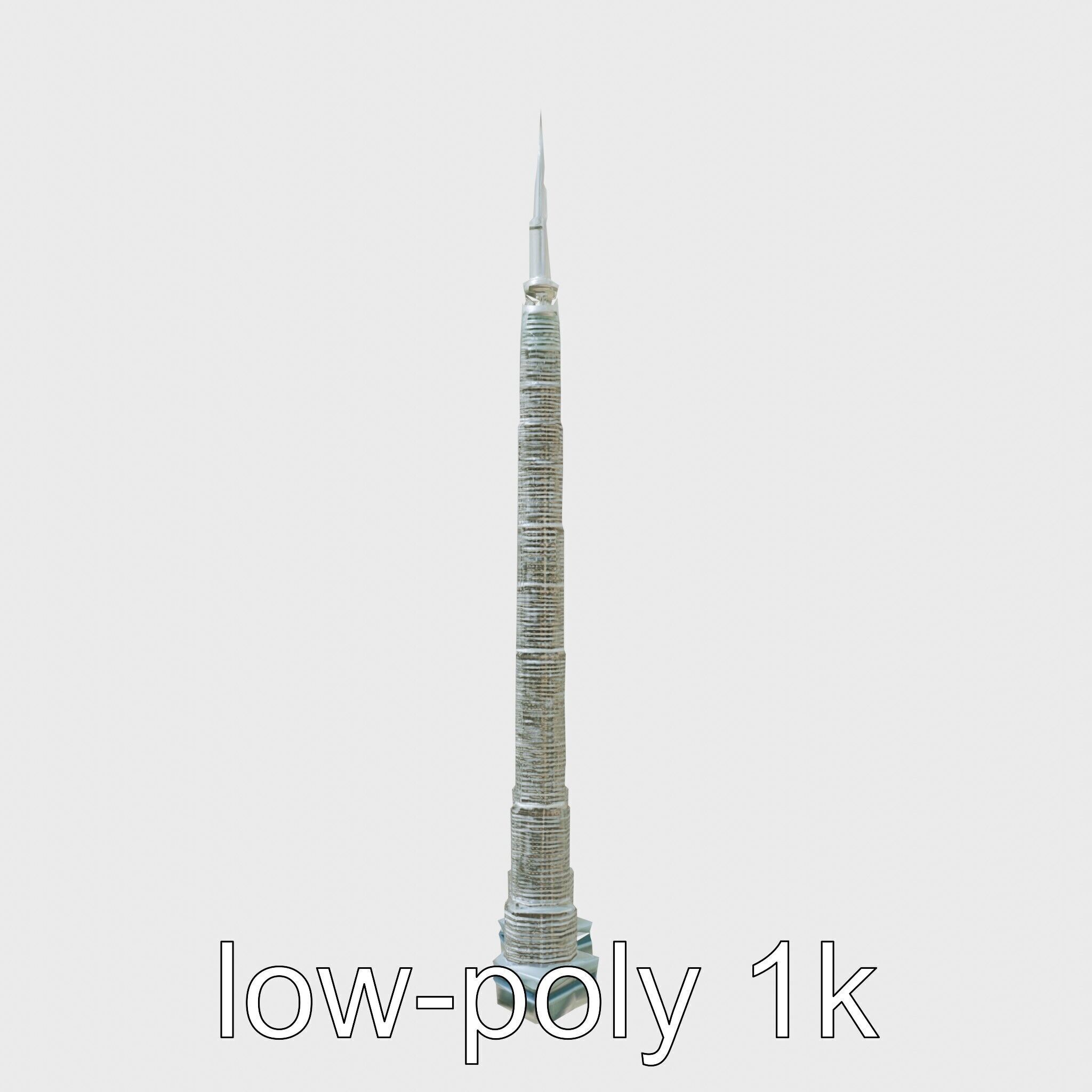 Burj Khalifa Tower Architectural Model Low-poly 3D model_7