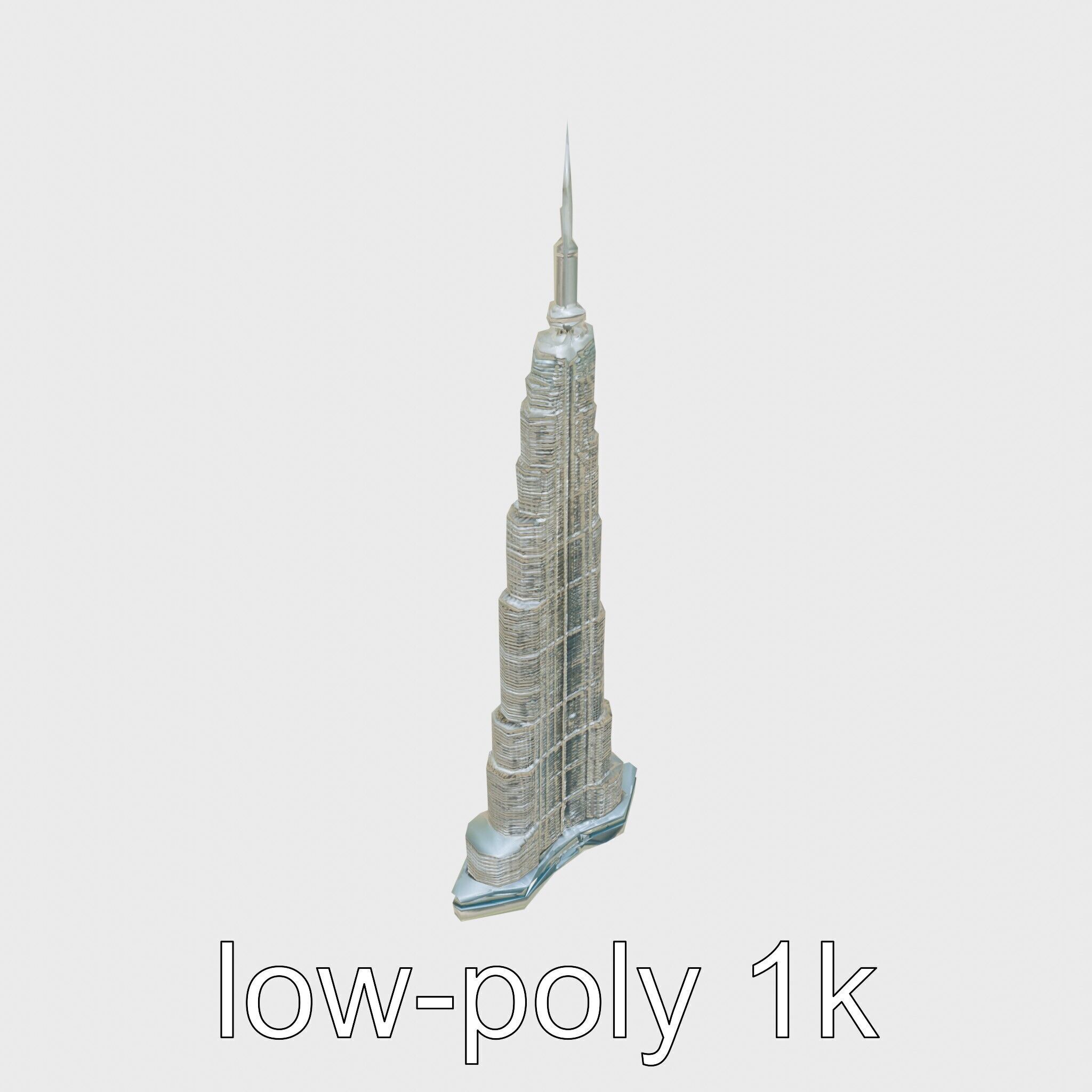 Burj Khalifa Tower Architectural Model Low-poly 3D model_24