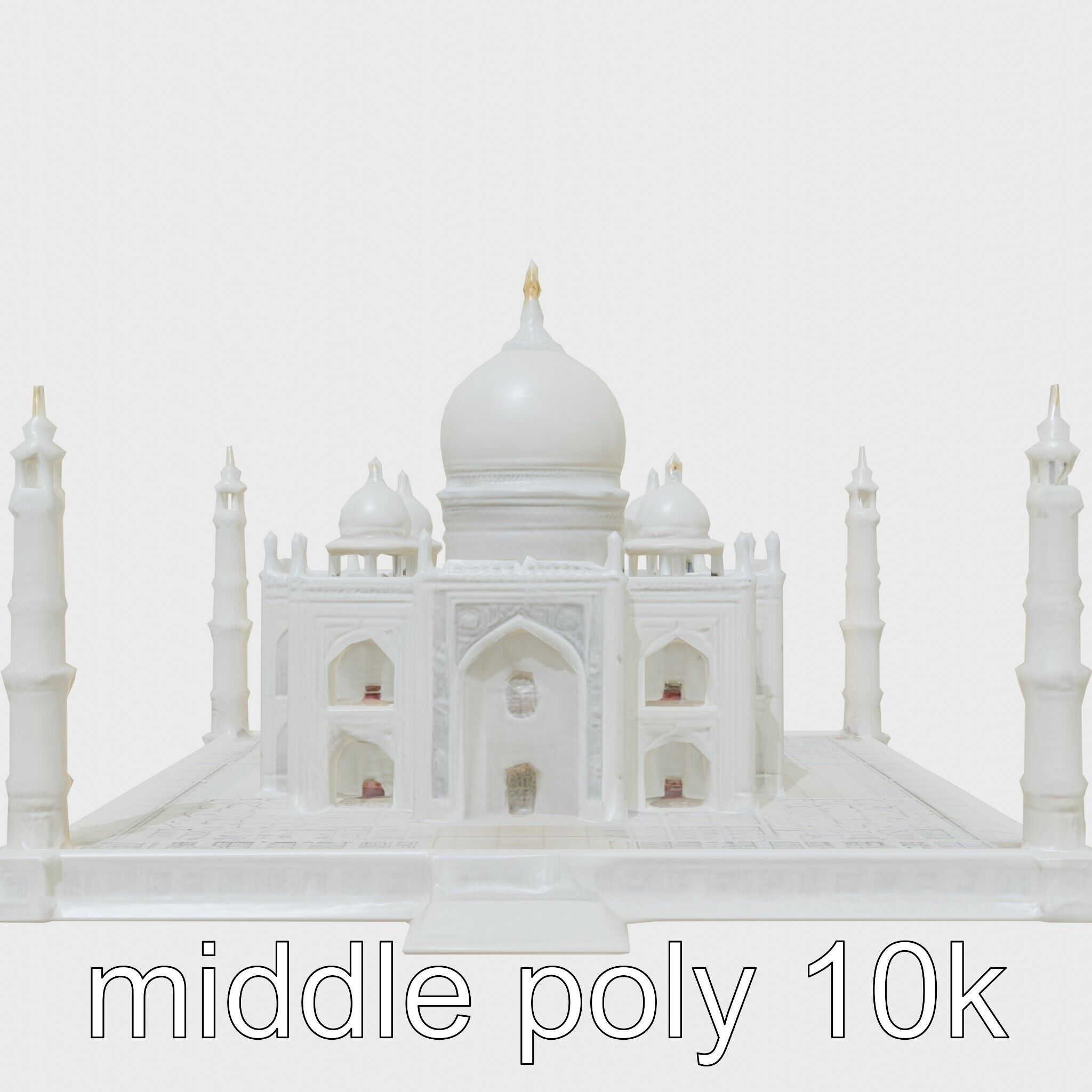 Taj Mahal Elegant Marble Structure Low-poly 3D model_55