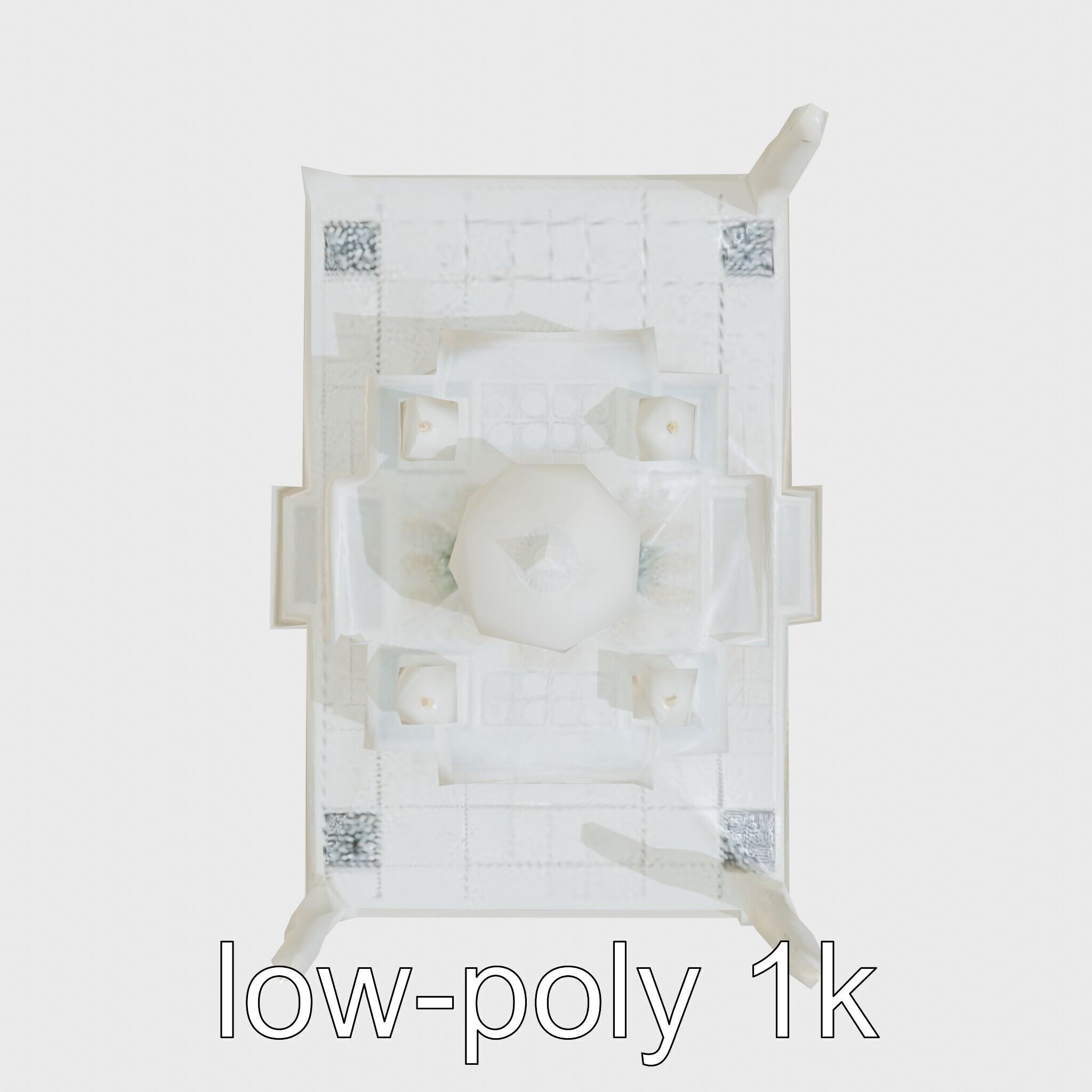 Taj Mahal Elegant Marble Structure Low-poly 3D model_41