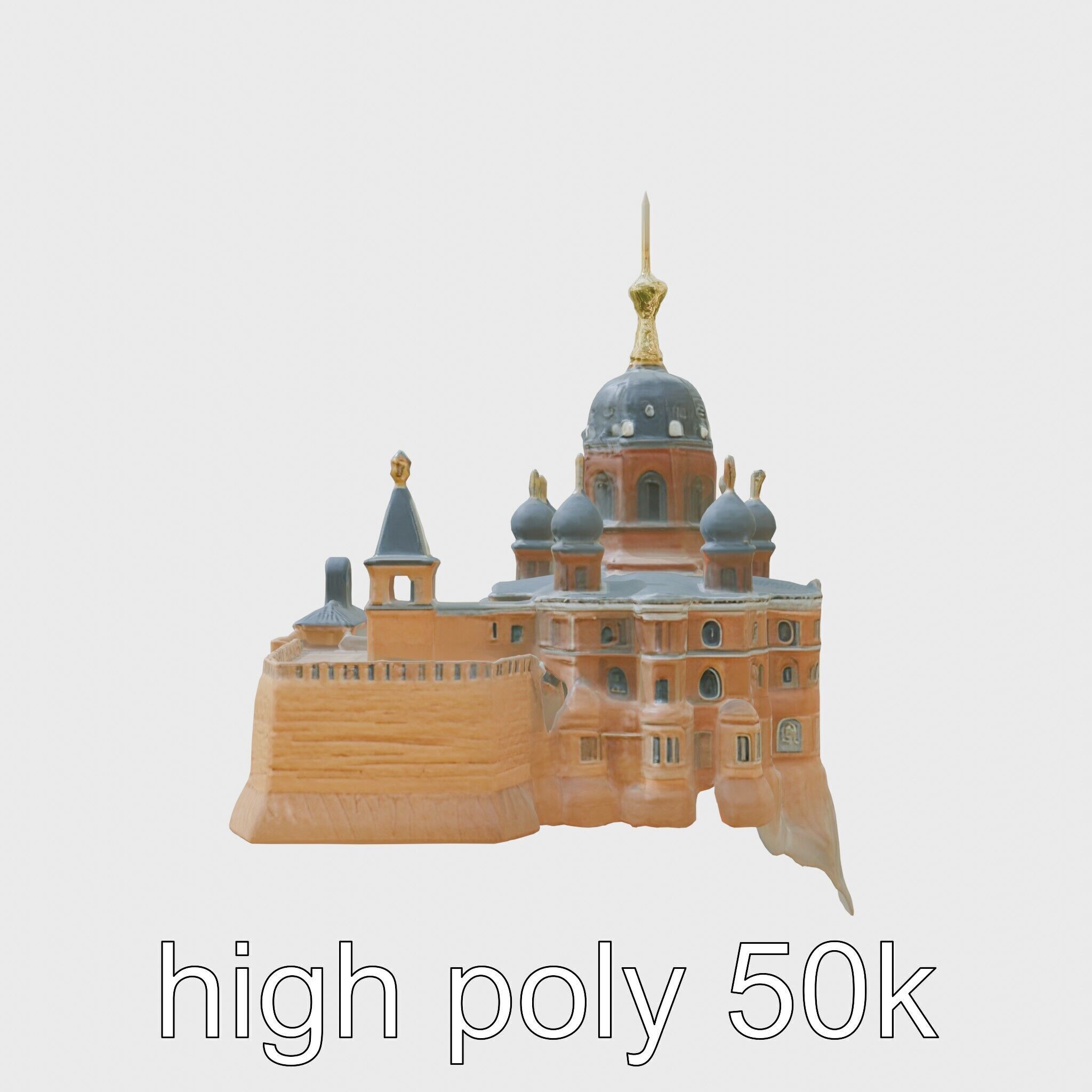 Taj Mahal Elegant Marble Structure Low-poly 3D model_8