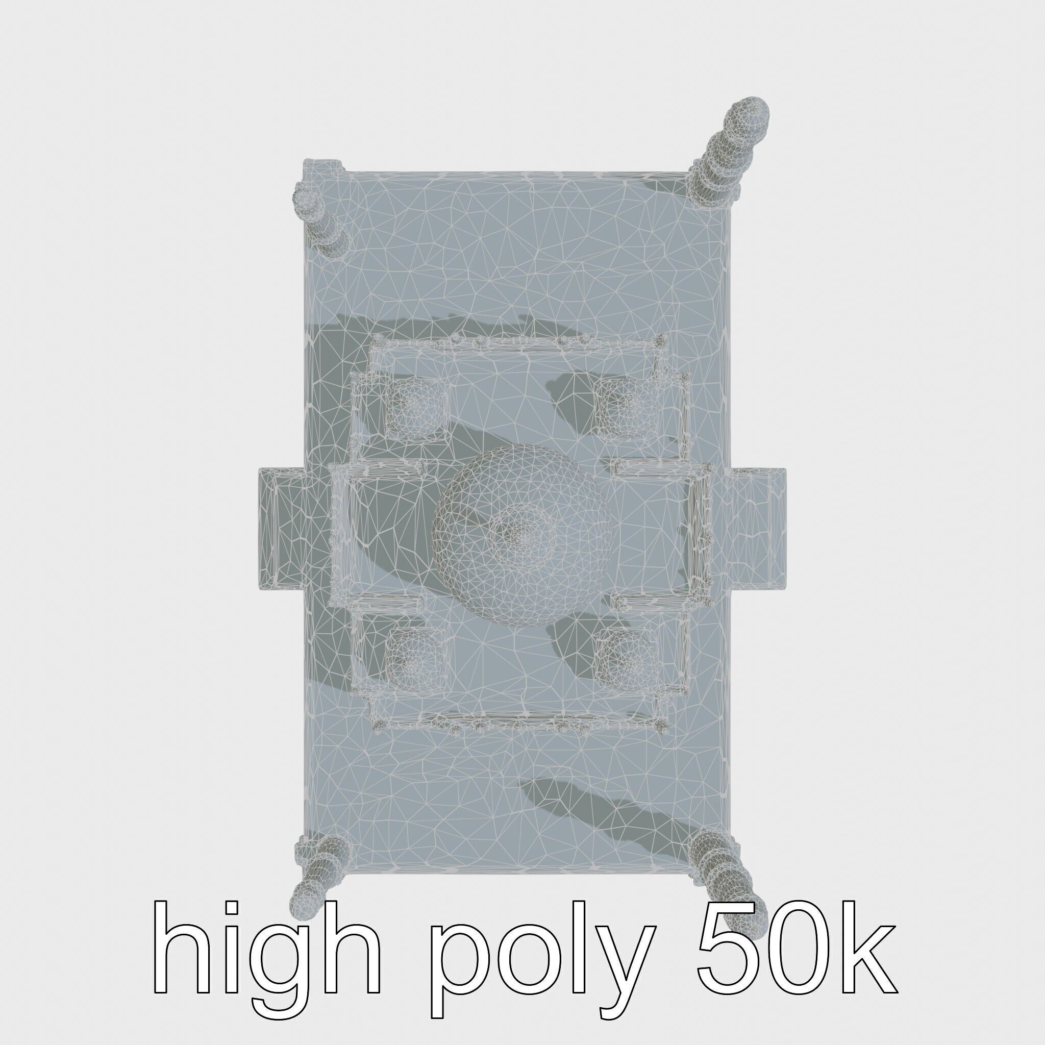 Taj Mahal Elegant Marble Structure Low-poly 3D model_48