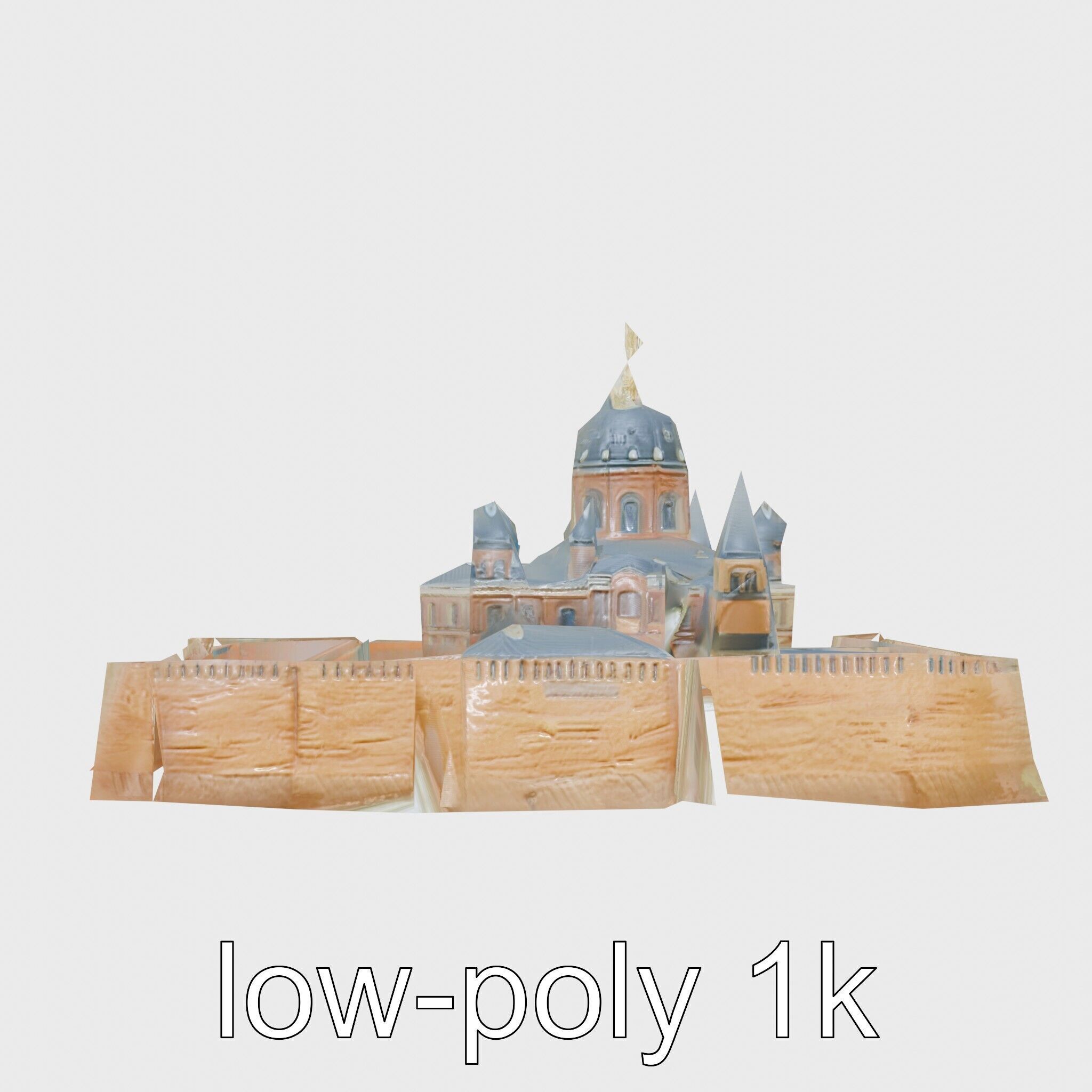 Taj Mahal Elegant Marble Structure Low-poly 3D model_21