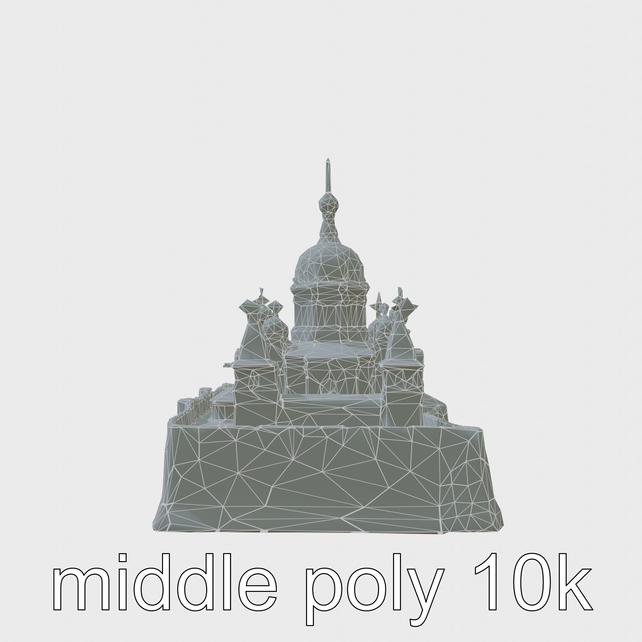 Taj Mahal Elegant Marble Structure Low-poly 3D model_26