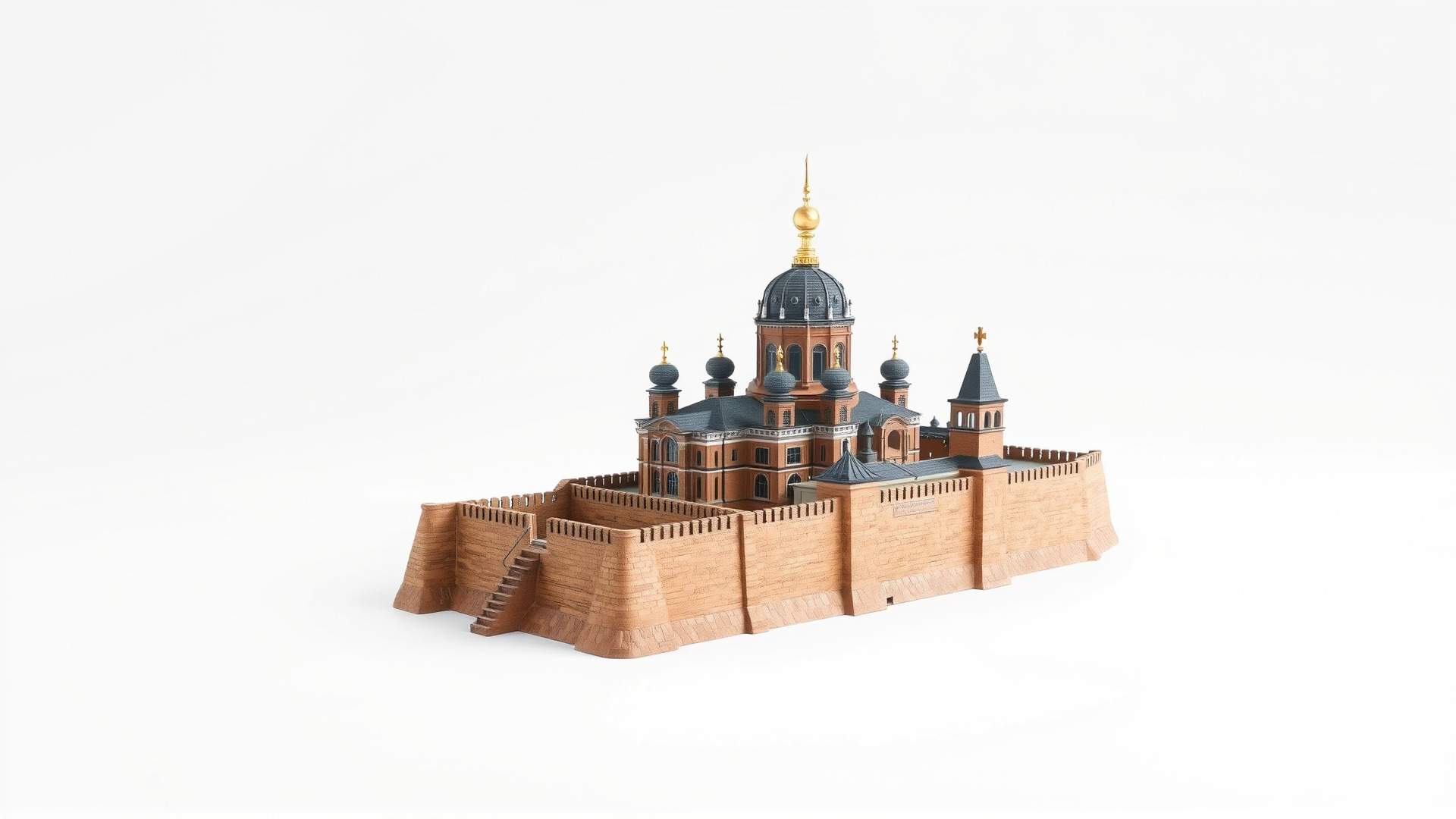 Taj Mahal Elegant Marble Structure Low-poly 3D model_9