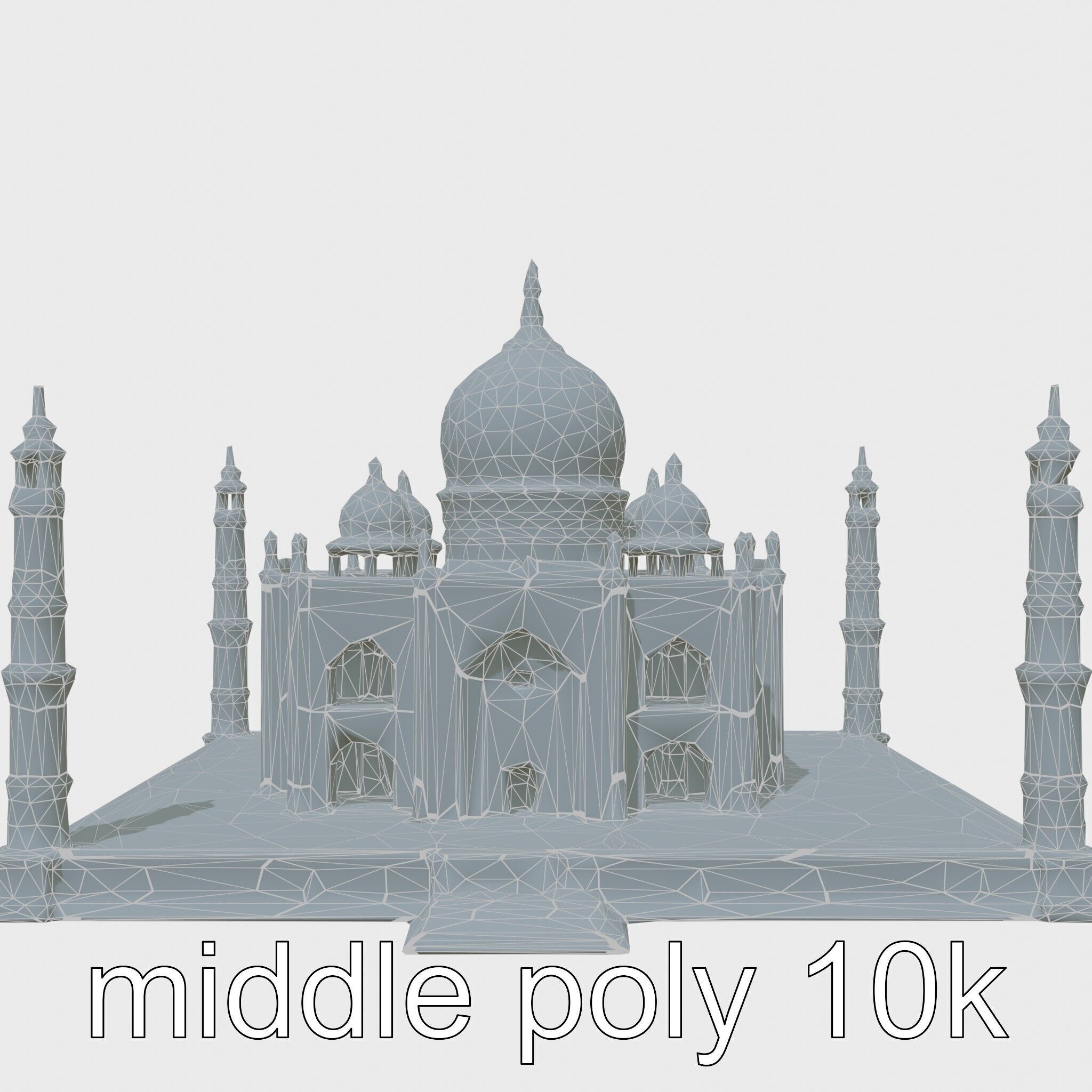 Taj Mahal Elegant Marble Structure Low-poly 3D model_66