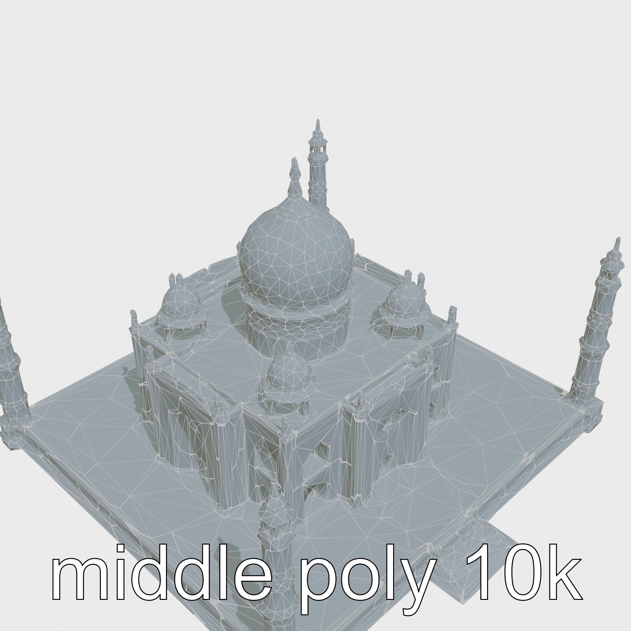 Taj Mahal Elegant Marble Structure Low-poly 3D model_60