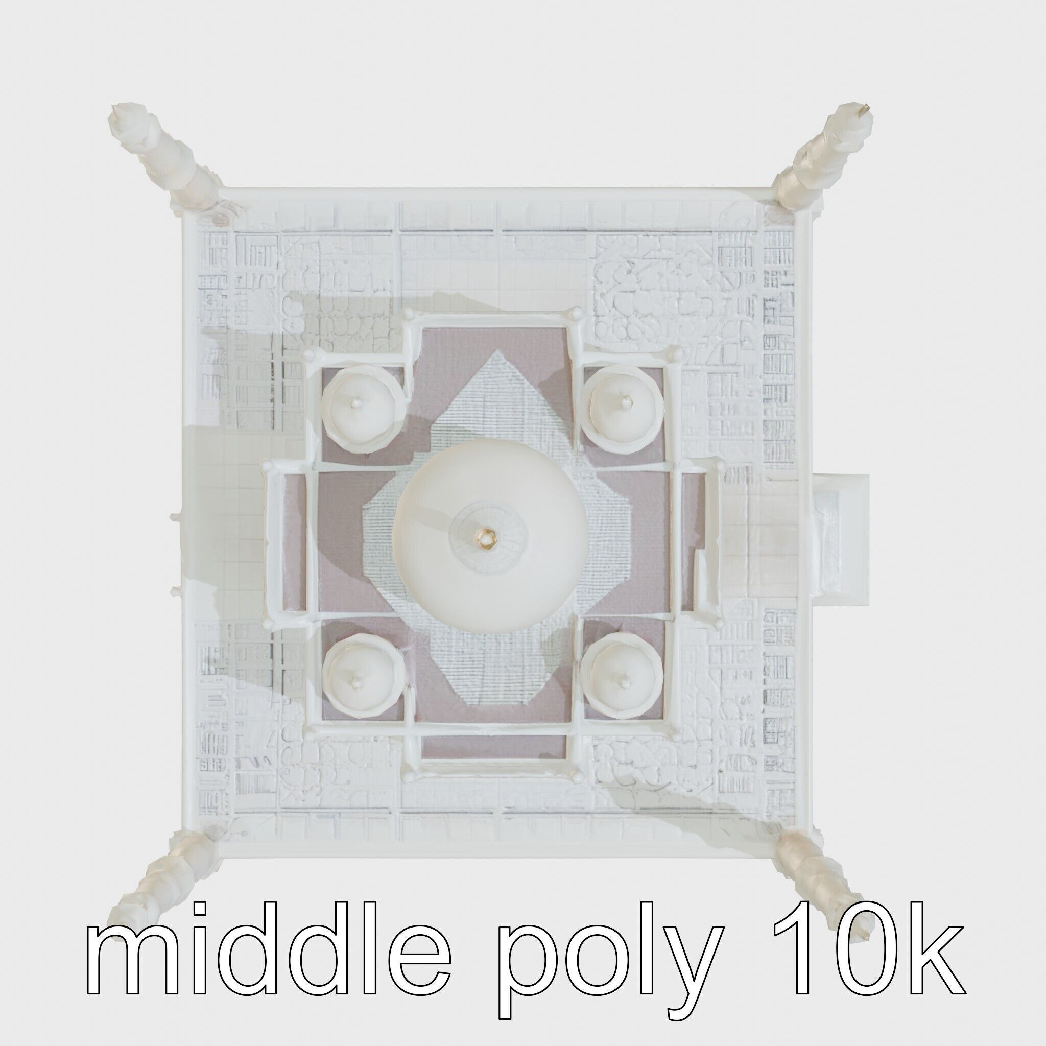 Taj Mahal Elegant Marble Structure Low-poly 3D model_53
