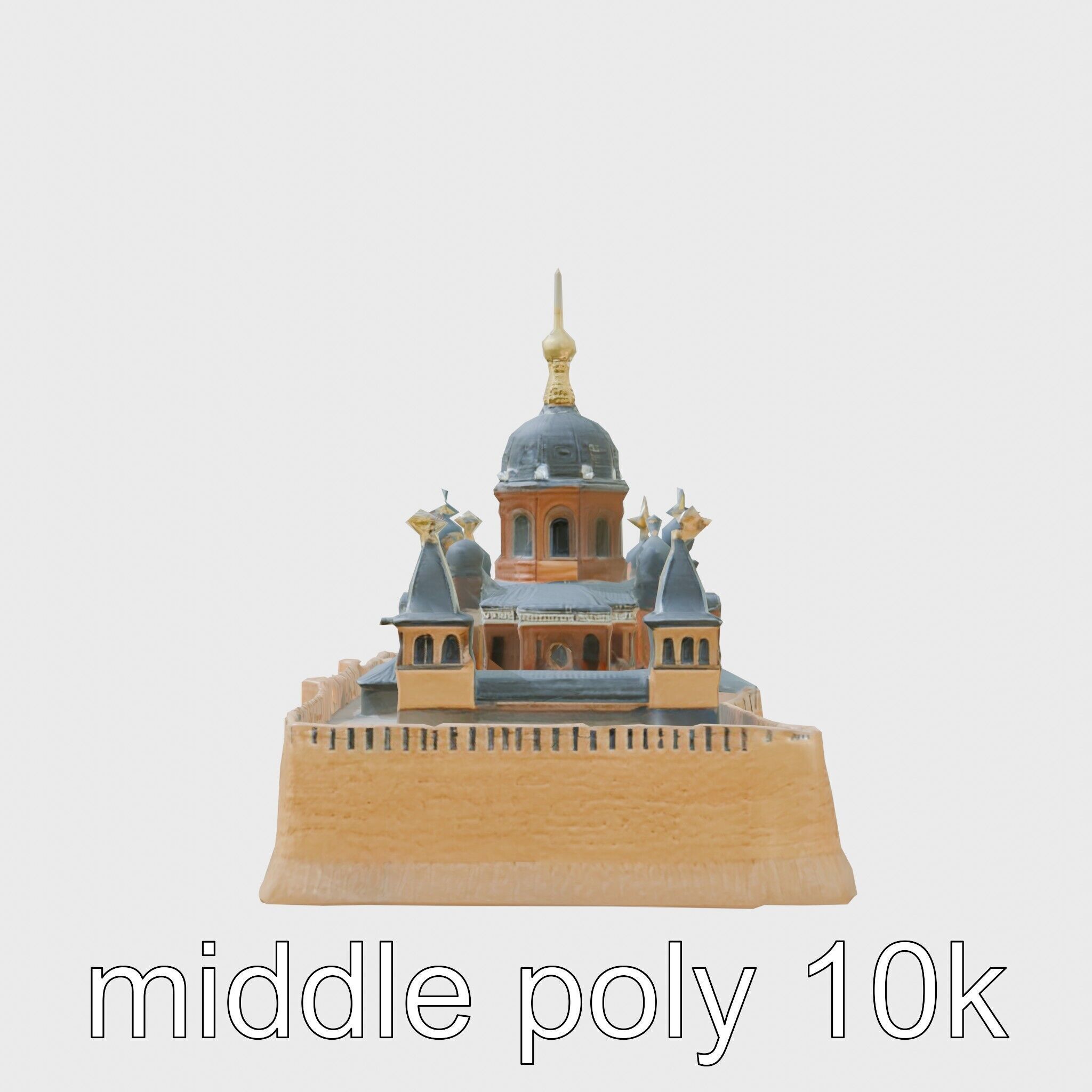 Taj Mahal Elegant Marble Structure Low-poly 3D model_15