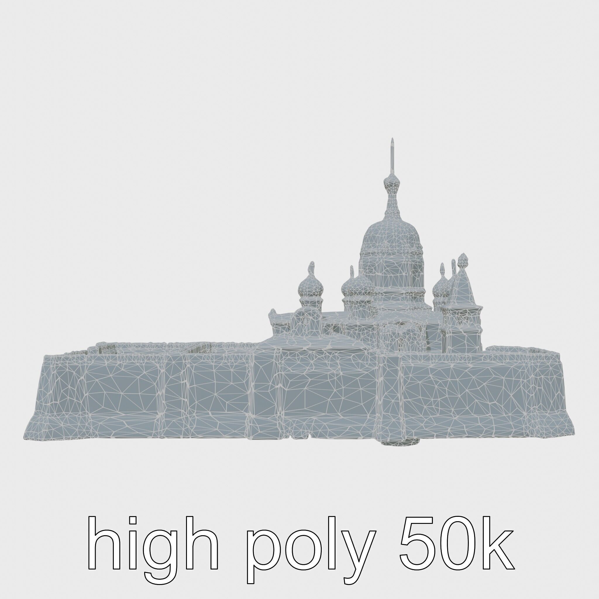 Taj Mahal Elegant Marble Structure Low-poly 3D model_19
