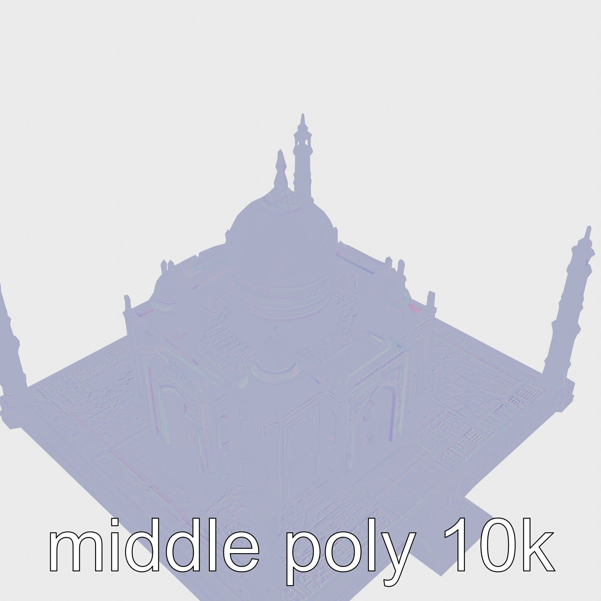 Taj Mahal Elegant Marble Structure Low-poly 3D model_58