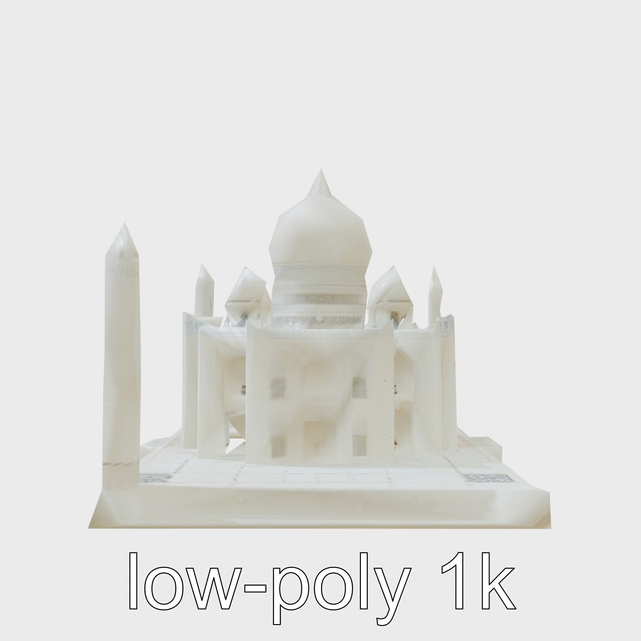 Taj Mahal Elegant Marble Structure Low-poly 3D model_49