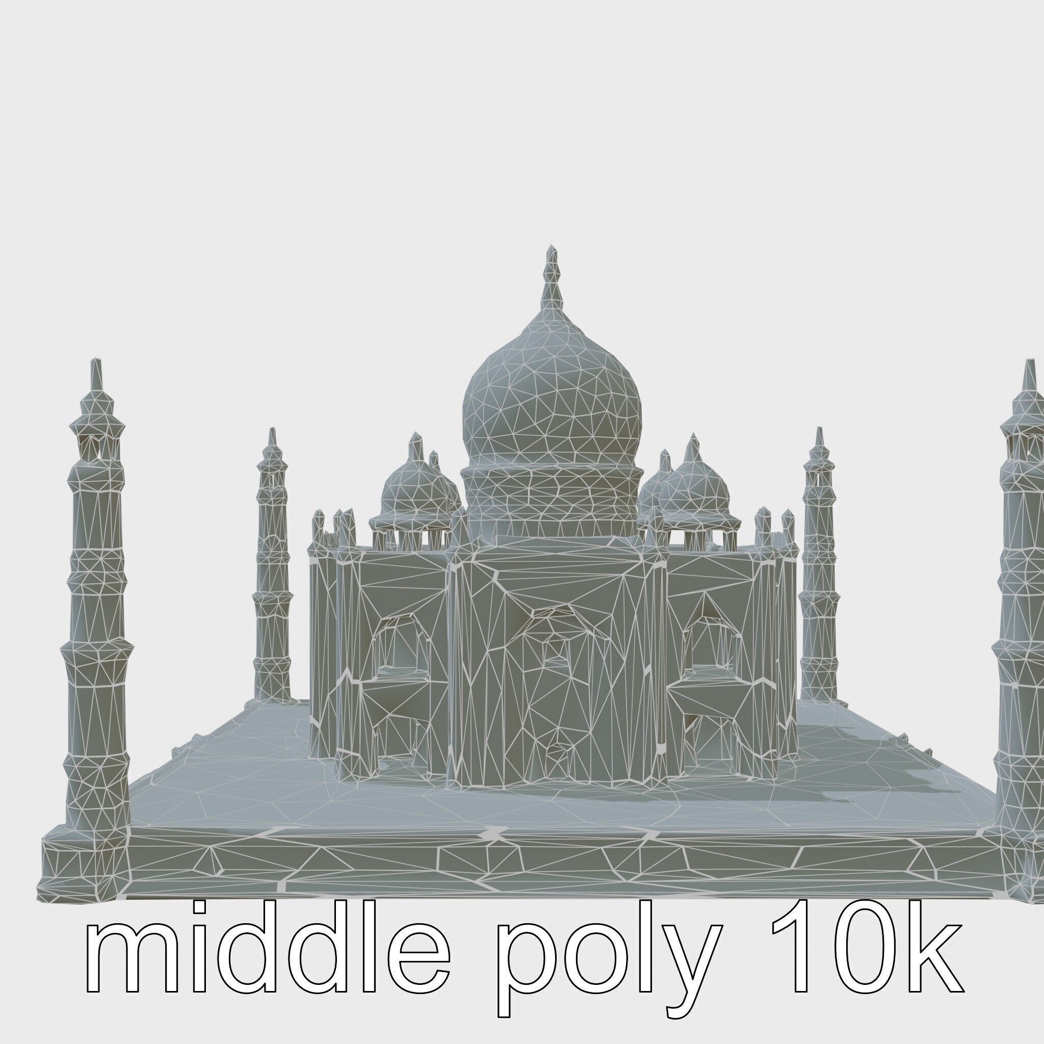 Taj Mahal Elegant Marble Structure Low-poly 3D model_43